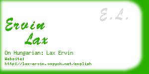 ervin lax business card